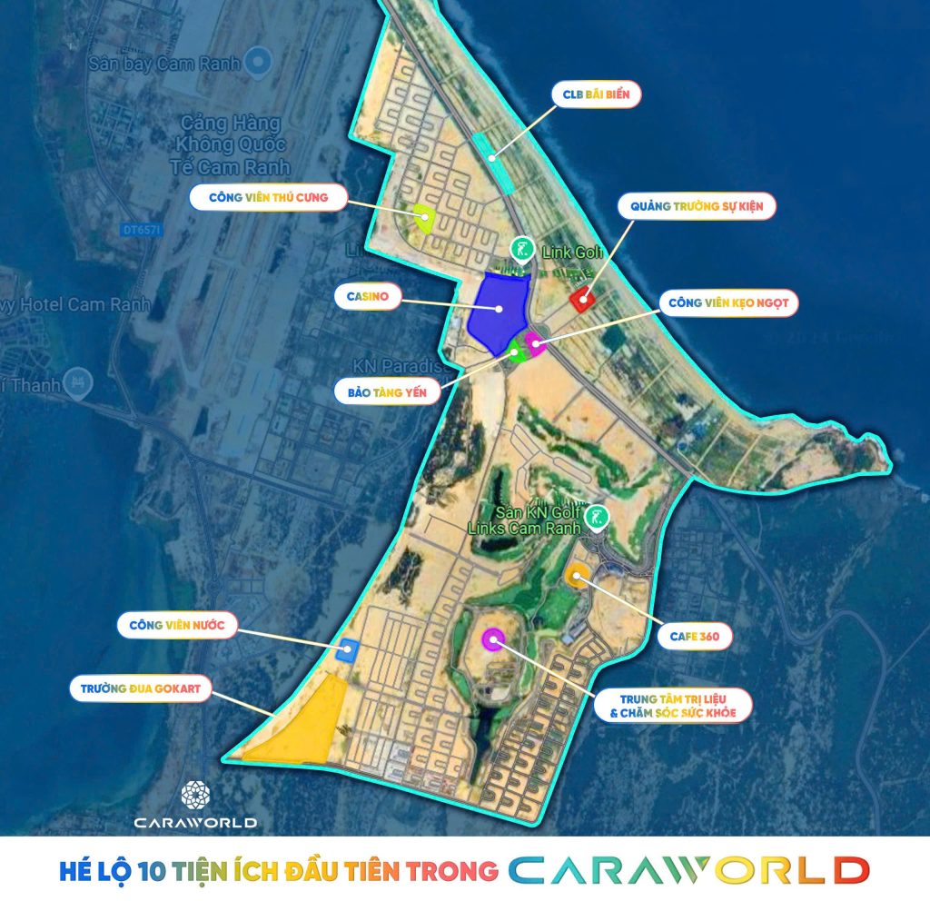 mặt bằng tiện ích của đại đô thị Caraworld Cam Ranh